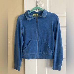Juicy Couture blue velour zip up jacket RUNS SMALL